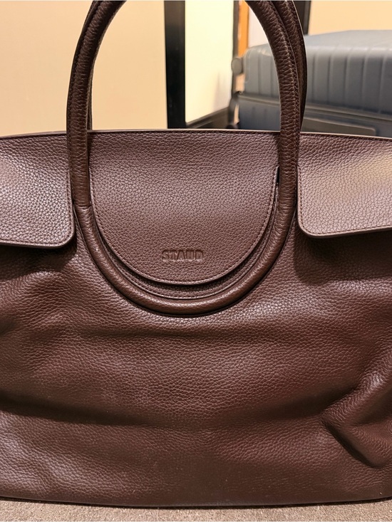 STAUD Handbags - STAUD Maude carryall Dark Brown Pebbled Leather Tote